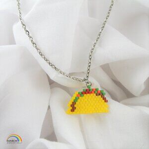 Handmade Beaded Taco Necklace